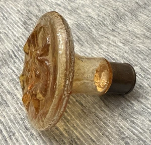 Vintage Bernstein Glas Art Deco Parfüm Flakon Stopfen Metallboden 3" Durchmesser - Bild 1 von 6
