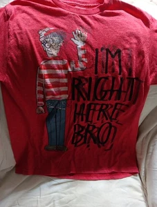 Where's Waldo Youth Tee Size Large I'm Right Here Bro Graphic 100% Cotton - Picture 1 of 1