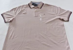 polo homme tommy hilfiger manches courtes bordure contrastante rose poussiéreux taille XL - Photo 1/3