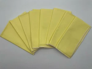 Set 8 tovaglioli di lino giallo limone pastello vintage anni 70 - Foto 1 di 4