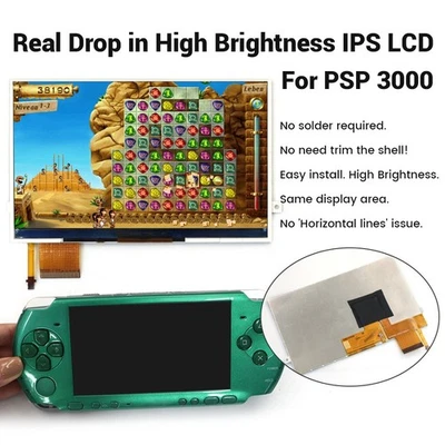 For PSP 3000 Highlight High Brightness Drop in IPS LCD Screen No Need Solder - Image 1 of 4