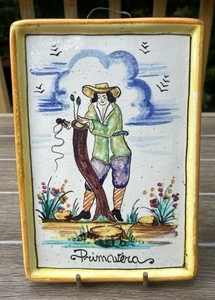 Vtg Vietri 9.625" x 6.625" "Primovera Wall Plaque Tile Art Wall Decor Ceramic - Picture 1 of 7