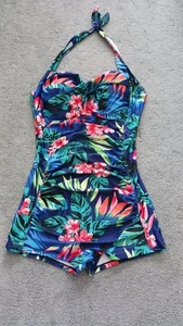 Markenlos Damen Gr. XXL Blumen Neckholder Badeanzug 1-teilig Badeanzug - Bild 1 von 6