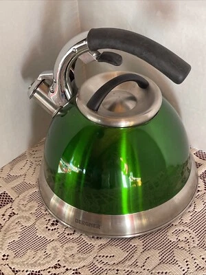 Bergner Model 1590 Stainless Steel Whistling Kettle Teapot Green - Image 1 of 4