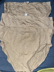 Black Fuschia Women's Seamless Solid Plus Size Panties 3-Pack Beige 3X - Picture 1 of 2