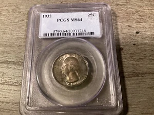 1932-P Washington Silver Quarter-Rare PCGS MS64-092623-60 - Picture 1 of 5