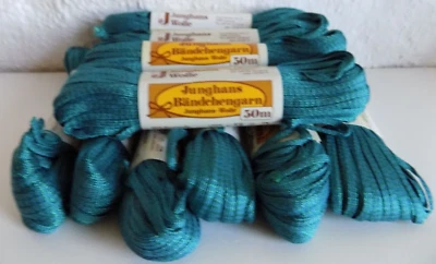 10 x 50 m Junghans Wolle Bändchengarn grün Baumwolle Viskose - Bild 1 von 2
