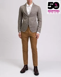 RRP €163 FRED MELLO Linen Blazer Jacket Size M Garment Dye Single-Breasted - Picture 1 of 7