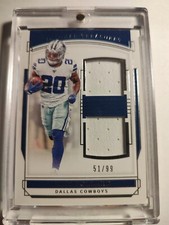  2019 National Treasures Tony Pollard Duel Rookie Patch /99 Dallas Cowboys 