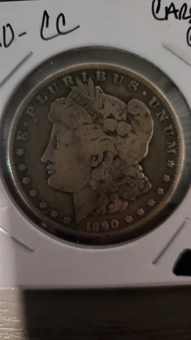 1890 CC Morgan Silver Dollar Carson City Better Date Nice Coin Cover
