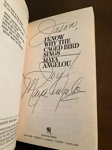 SIGNED I Know Why the Caged Bird Sings Maya Angelou Paperback Bantam - Picture 1 of 6