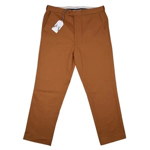 Peter Christian Burnt Orange Men's Straight Leg Cotton Trousers W36" L28" BNWT - Picture 1 of 9