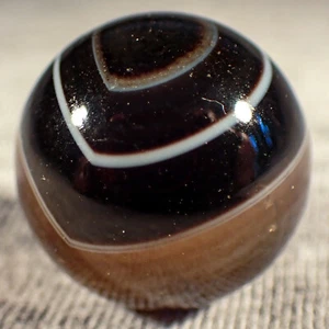 BB Marbles: Antique Handcut Dyed Black Agate. 23/32". Mint-. (B496) - Picture 1 of 6