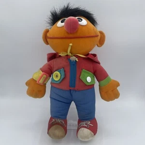 Vintage Playskool 1990 Sesame Street "Dress Me Up Ernie" w Hoodie 13” Plush Doll - Picture 1 of 8