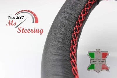 PARA PONTIAC GRAND AM 85-96 CUBIERTA VOLANTE CUERO NEGRO PUNTO ROJO Foto 1 de 4