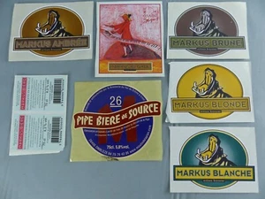 Lot de 7 autocollants bière BEER LABEL Bieretiketten MARCUS BLONDE Drôme Y - Imagen 1 de 1