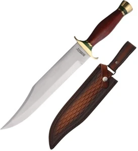 Marbles Bowie Fixed Knife 11.5" Stainless Steel Blade Brown Wood Handle MR676 - Picture 1 of 3