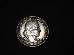 OLD SILVER US COIN 1893 COLUMBIAN EXPOSITION CHICAGO COMMEMORATIVE HALF DOLLAR - Picture 1 of 6