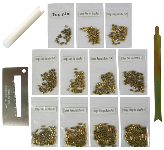 Custom Schlage Rekey Kit Landlord Rekeying Pins Kits Bottom pin 0 - 9 3 Tools - Image 1 of 1