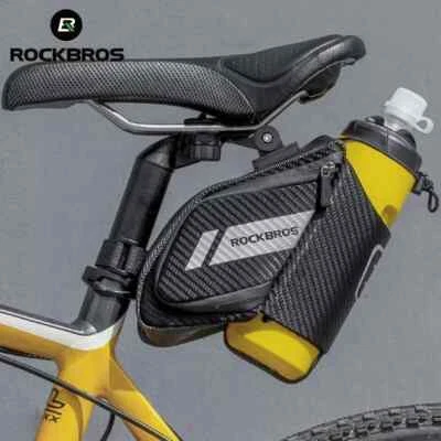ROCKBROS Bike Saddle Seat Bag with Water Bottle Holder Under Seat Tail Storage - Image 1 of 4