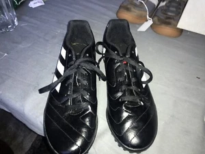 ADIDAS GOLETTO ASTRO TURF FOOTBALL SOCCER BOOTS TRAINERS BLACK & WHITE UK 5 - Picture 1 of 6