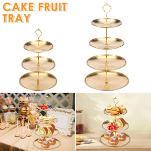 Tiered Serving Tray Stainless Steel Tiered Cupcake Stand Round Display Tower X7P - Picture 1 of 14