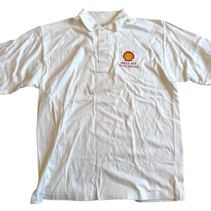 Vintage Shell Age State Finals Racing Motorsport Car Polo Shirt Mens M - Picture 1 of 5