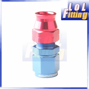 US SHIP Aluminum -6AN AN6 Female To 3/8" Tube Straight Fitting Adapter Red/Blue - Picture 1 of 5