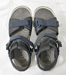 Clarks Men's sz 8 or EU 41 "Explore Part" Black Nubuck Sport Sandal EUC - Picture 1 of 14