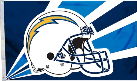 Los Angeles Chargers Premium 3x5 Foot Flag Banner with Metal Grommets Helmet Cover