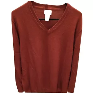Vintage LL Bean V-Neck Cashmere Cotton Sweater Men’s M Medium Burgundy - Bild 1 von 6