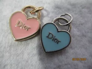 DIOR 2 ZIP PULL PINK, BLUE, CHARM 15 gold, SILVER tone, METAL SO PRETTY LOT 2 - Picture 1 of 2