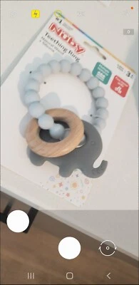 Nuby Teething Ring ( natural wood & silicone) - Image 1 of 2