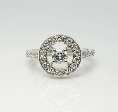 Boucheron Diamond Ring 18K White Gold Circle  - Image 1 of 4