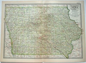 Iowa - Original 1902 Map by The Century Company - Picture 1 of 3