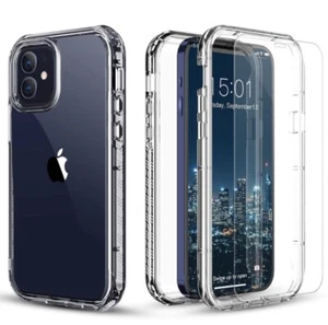 Floveme Shockproof Clear Phone Case For Apple iPhone 12 Mini 9H Screen Prote.. - Picture 1 of 6