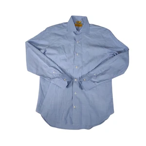 Hickey Freeman Hemd Herren 15 blau moderne Passform Winkel Gehrungsmanschette italienisch - Bild 1 von 8