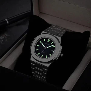 Luxury Men's Watch Stainless Steel Luminous Business Quartz Watch Waterproof - Picture 1 of 16