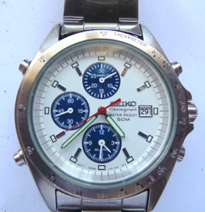 Vintage Seiko Chronograph 50m 7T32-7F80 Quartz  Mans Wristwatch