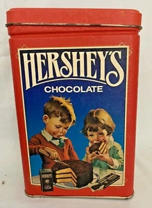 Bote de lata de metal de cacao chocolate Hershey's 1991 vintage recetas rojas decorativas - Imagen 1 de 10