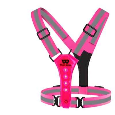 LED Chest Lamp USB Charge Warning Belt Night Working Hiking Fishing Cycling Vest - Image 1 of 4