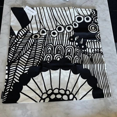 Marimekko Throw Pillow New With Tags Gift Bags Black & White 19”x19” - Image 1 of 4