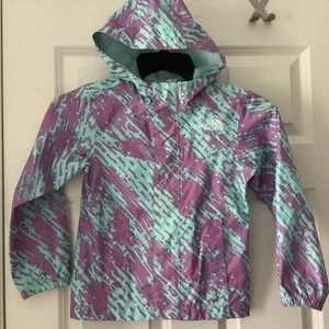 NWOT The North Face -DryVent Nylon Lilac/Aqua Hooded Jacket Girls Sz 6 - Picture 1 of 6
