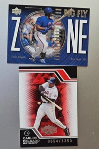 Carlos Delgado 2 Card Lot 2008 Triple Threads #'d 654/1350 / 2001 UD Insert #Z9 - Bild 1 von 4