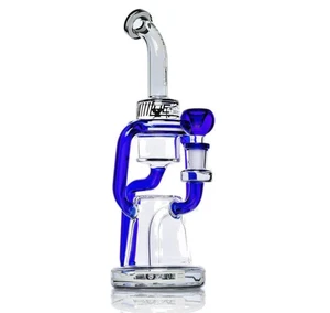 Hemper 10" Cyberpunk XL Glass Bubbler Pipe Hookah - Blue XL - NEW - Picture 1 of 6