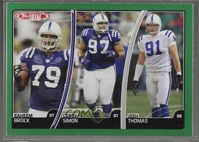 2007 Topps Total Raheem Brock Corey Simon Josh Thomas #129 - Image 1 of 2