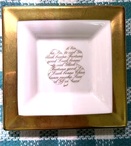 Villeroy Boch Sentiments Dish Trinket China mit Good Luck Clover & Goldrand - Bild 1 von 3