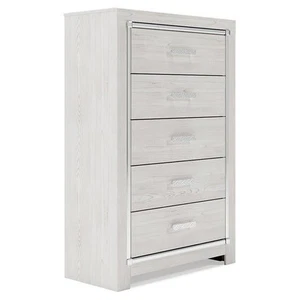 Pemberly Row 5 Drawer Chest in White - Picture 1 of 7