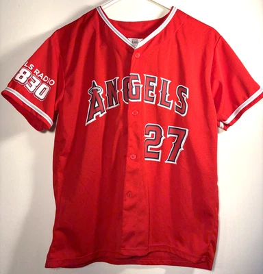Футболка Майка Траута No27 — Los Angeles Angels — раздача на стадионе — молодежная размер XL - Изображение 1 из 4