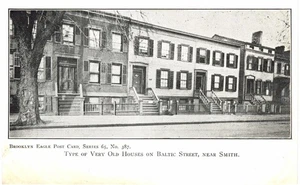Brooklyn Eagle Type Of Very Old Houses Baltic Street Near SMith UNUSED 1905 NYC - Picture 1 of 2